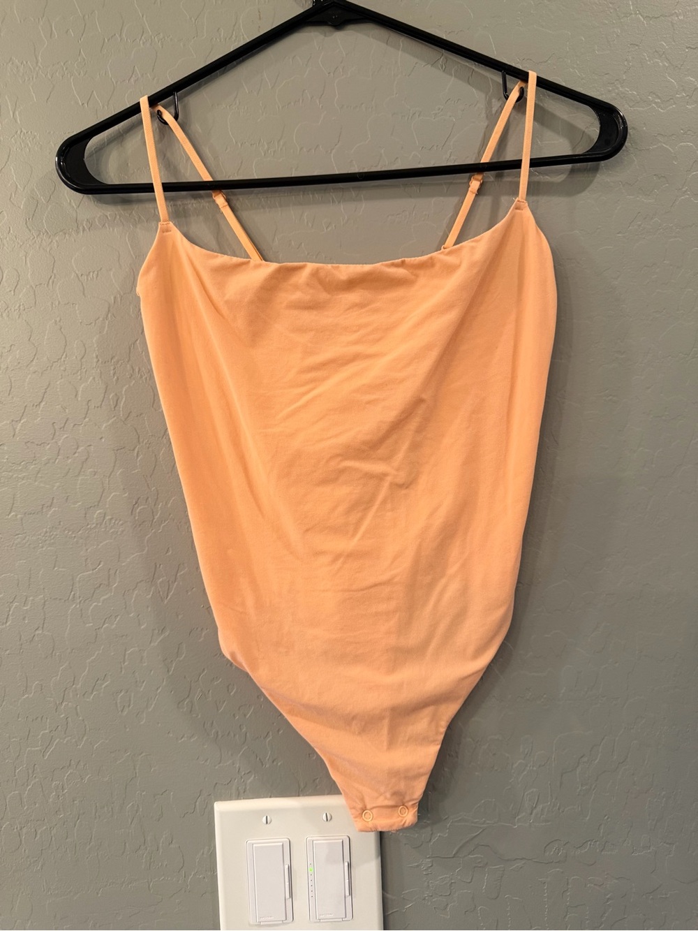 SKIMS Peach Spaghetti-Strap Bodysuit with Scoop Neck